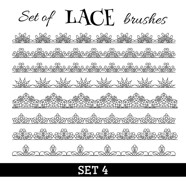 Vector set of lace brushes. — Stock Vector