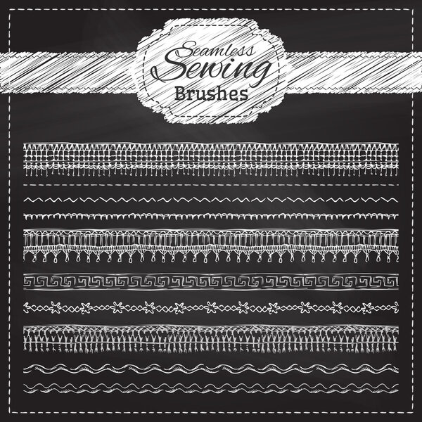 Векторный набор кистей для шитья мелом
. 