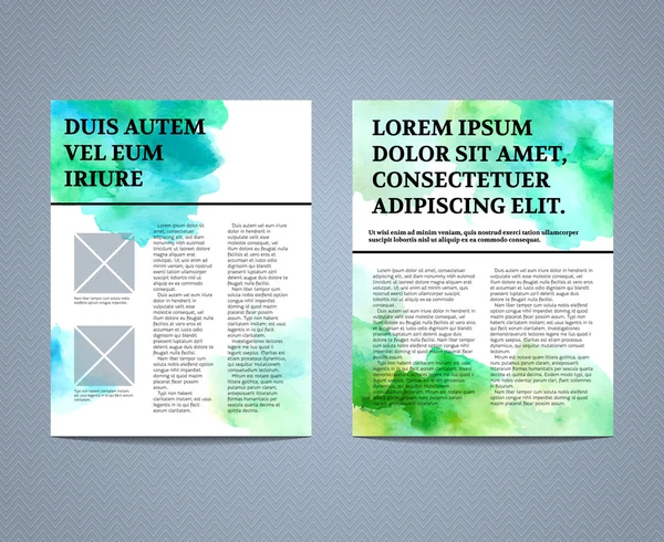 Brochure abstraite aquarelle design flyer . — Image vectorielle