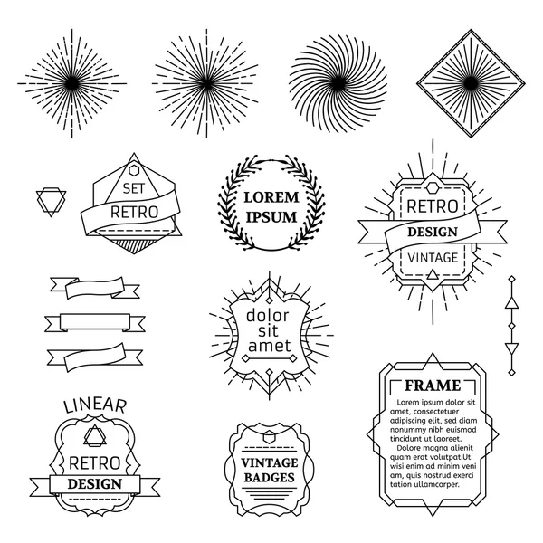 Vector set of linear design elements. — Stock Vector