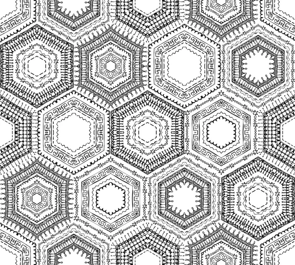 Crochet patrón de hexágonos sin costura . — Archivo Imágenes Vectoriales