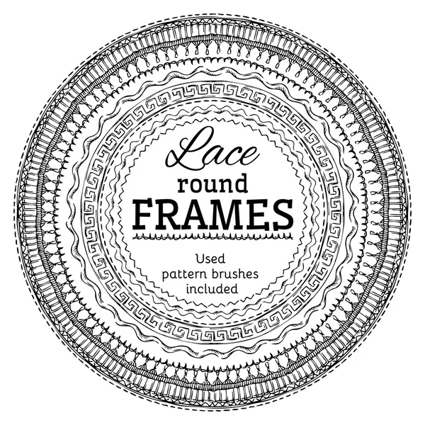 Vector set of lace round frames. — Stock Vector