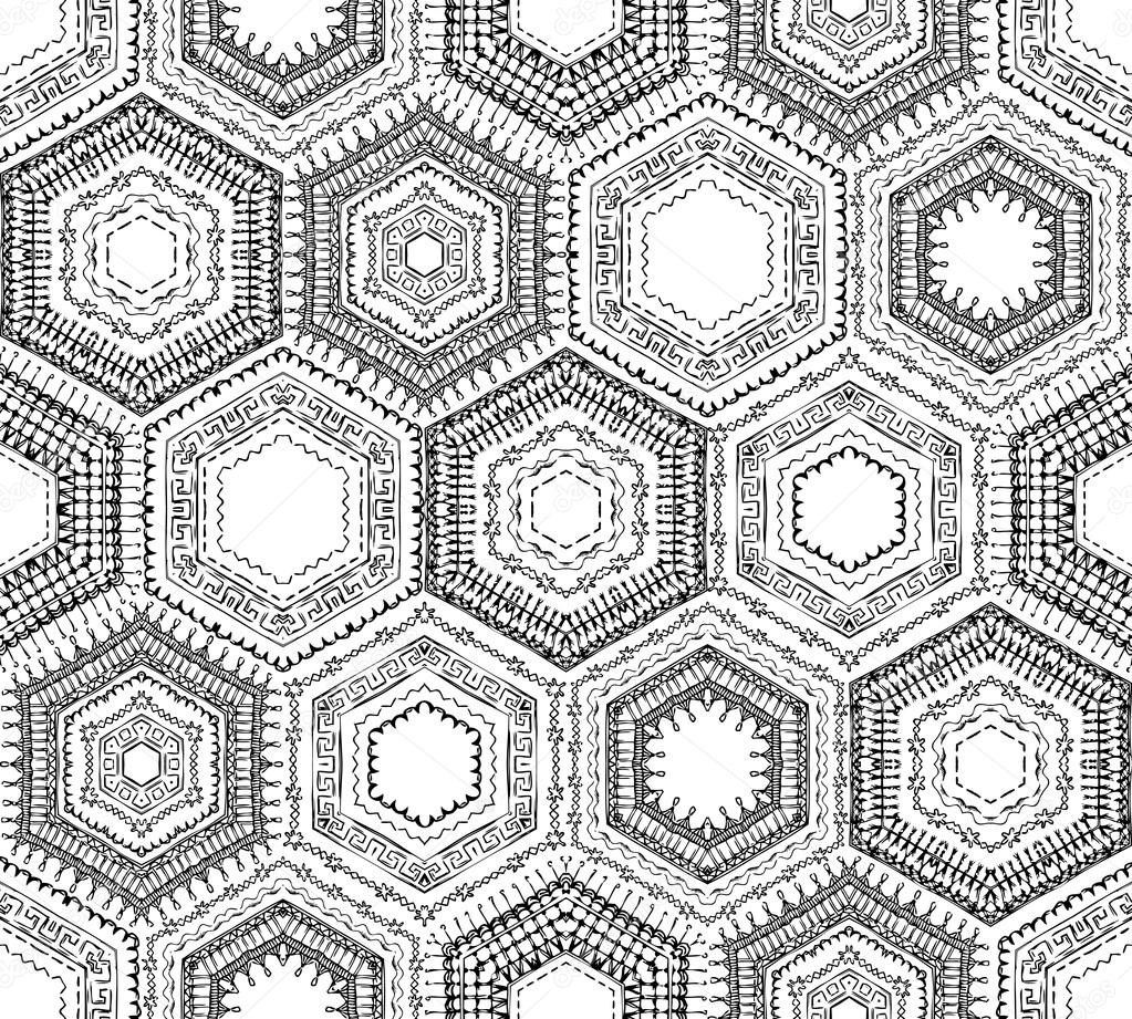 Crochet seamless hexagons pattern. 