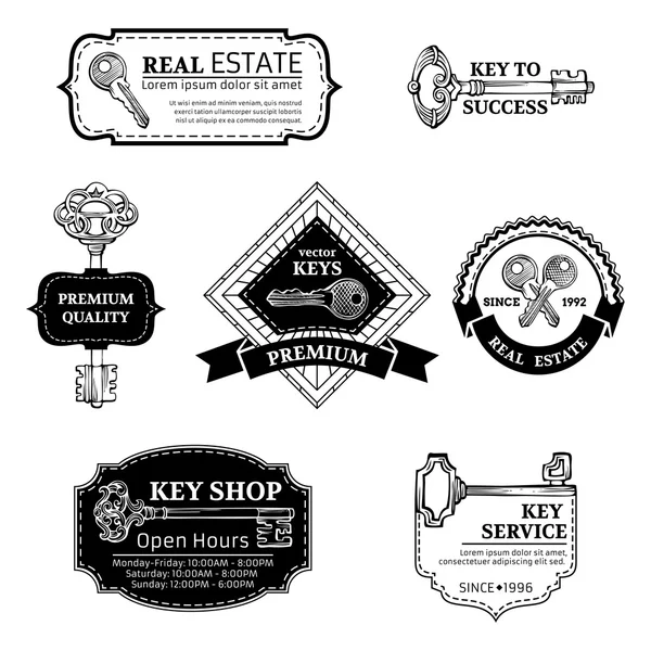 Set of vector keys logo templates. — Stock Vector