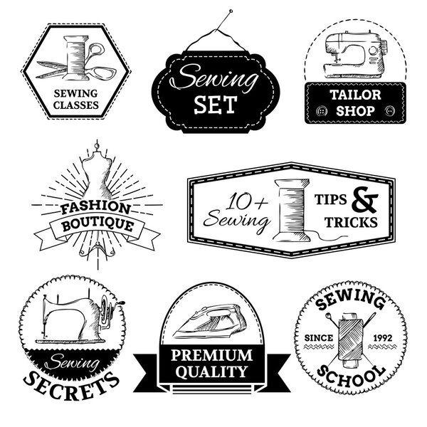 Vector sewing and fashion logo templates.