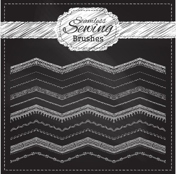 Векторный набор кистей для шитья мелом
. 