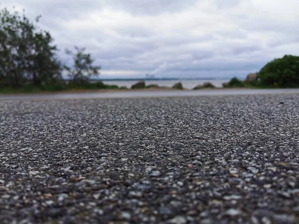 Asphalt Auf Der Straße Aus Nächster Nähe — Stockfoto