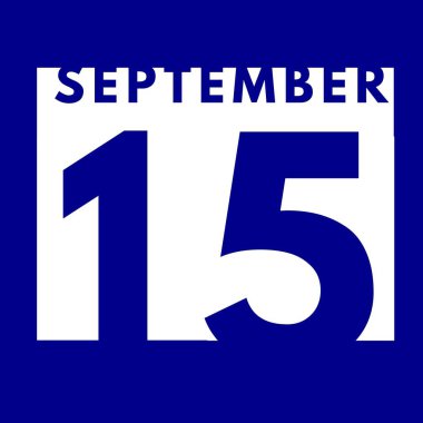 15 Eylül. düz modern günlük takvim simgesi. Tarih, gün, ay. Eylül ayı için takvim