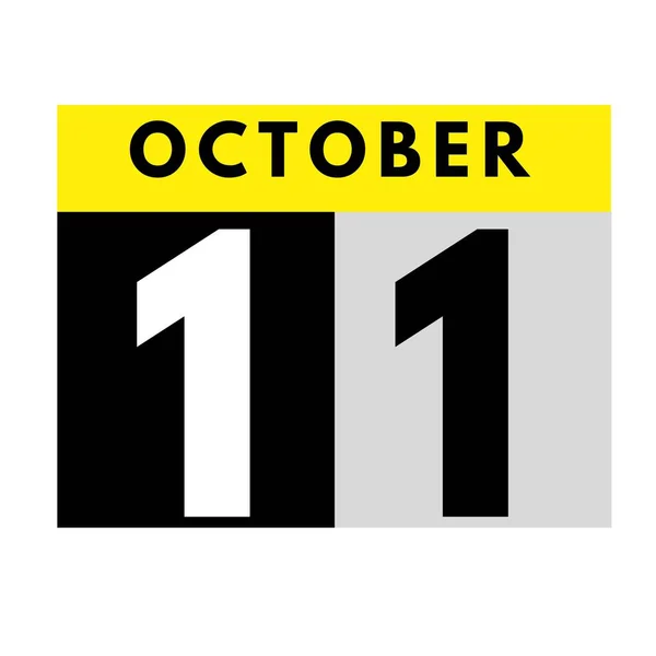 October 11 . flat daily calendar icon .date ,day, month .calendar for the month of October