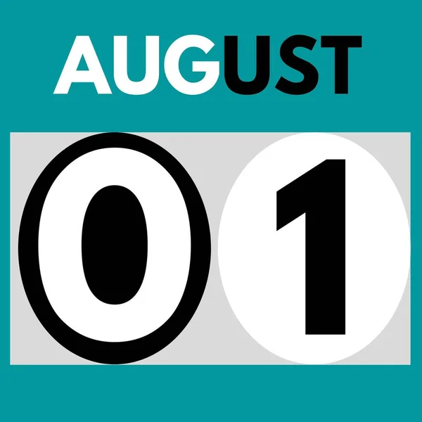 Августа Современная Иконка Ежедневного Календаря Дата День Месяц Календарь Август Стоковое Фото