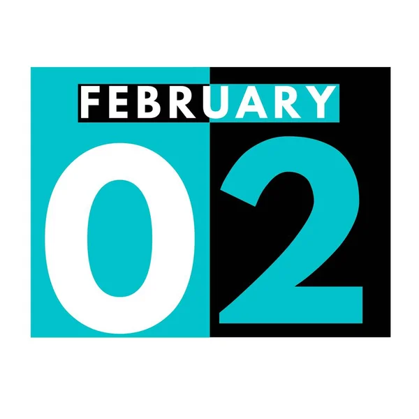 February 2 . Flat daily calendar icon .date ,day, month .calendar for the month of February