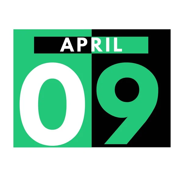 4月9日 フラット毎日カレンダーアイコン4月の月の日付 カレンダー — ストック写真