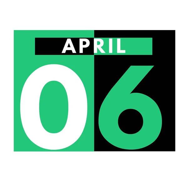 4月6日 フラット毎日カレンダーアイコン4月の月の日付 カレンダー — ストック写真