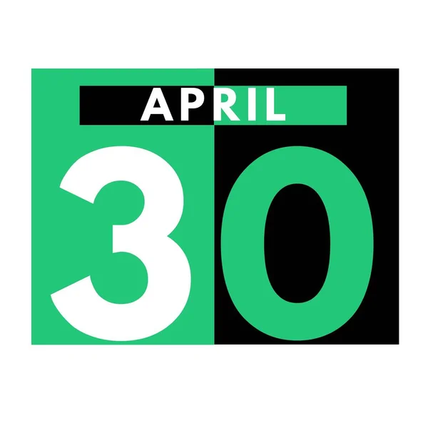 4月30日平面日历法图标 月历法 月历法 月历法 — 图库照片