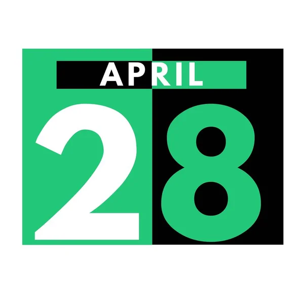 4月28日 フラット毎日カレンダーアイコン4月の月の日付 カレンダー — ストック写真