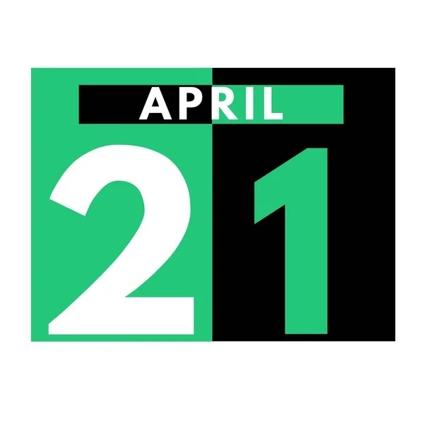 4月21日 フラット毎日カレンダーアイコン4月の月の日付 カレンダー — ストック写真