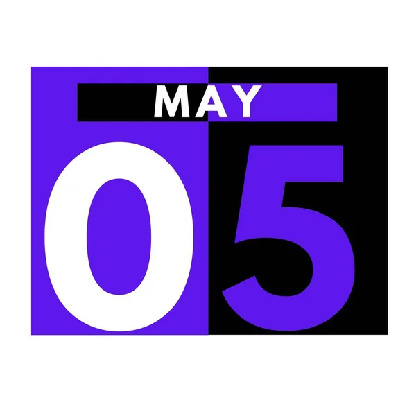 Mai Modernes Tägliches Kalendersymbol Date Day Month Calendar Für Den — Stockfoto