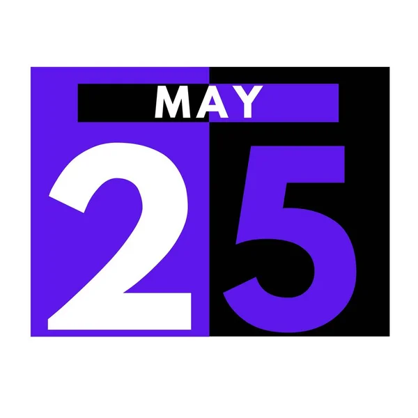 五月二十五日现代日历表图标 Date Day Month 五月日历 — 图库照片