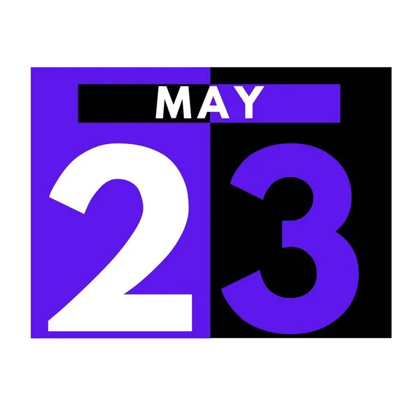 5月23日现代日历表图标 Date Day Month 五月日历 — 图库照片