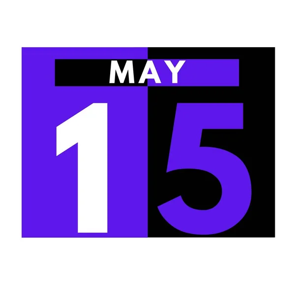 5月15日现代日历表图标 Date Day Month 五月日历 — 图库照片