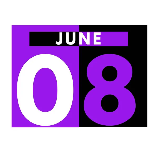 Juni Modernes Tägliches Kalendersymbol Date Day Month Calendar Für Den — Stockfoto
