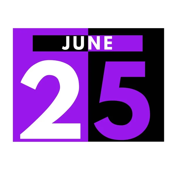 Junho Ícone Calendário Diário Moderno Date Dia Mês Calendar Para — Fotografia de Stock