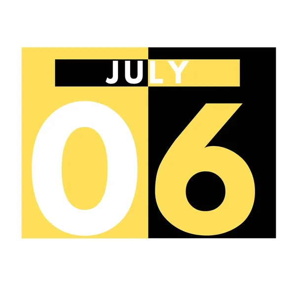 Juillet Icône Calendrier Quotidien Moderne Date Jour Mois Calendar Pour — Photo