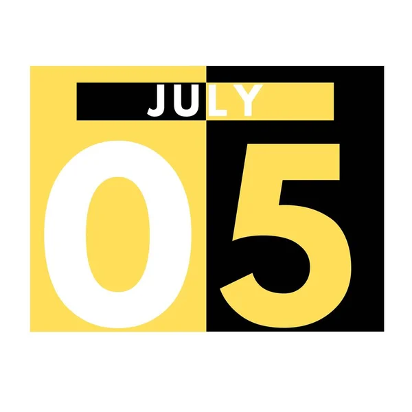 Juli Modernes Tägliches Kalendersymbol Date Day Month Calendar Für Den — Stockfoto