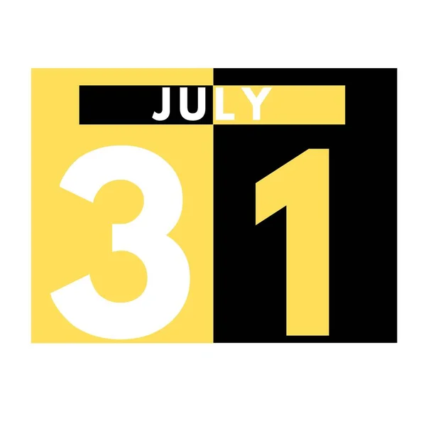 Juli Modernes Tägliches Kalendersymbol Date Day Month Calendar Für Den — Stockfoto