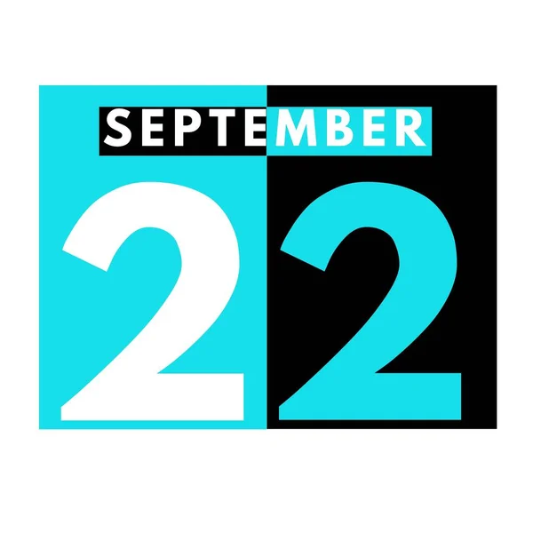 9月22日 現代のカレンダーのアイコン9月の月の日付 カレンダー — ストック写真