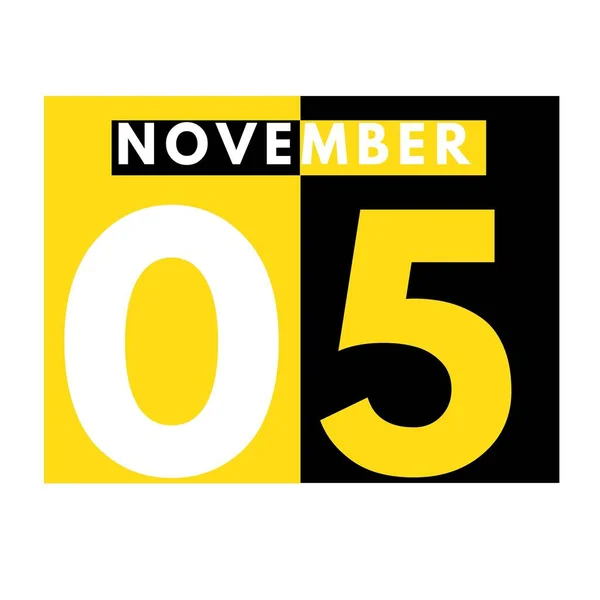 11月5日 現代のデイリーカレンダーのアイコン11月の日付 カレンダー — ストック写真