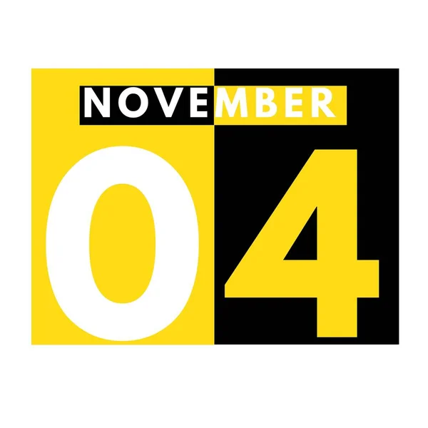 11月4日 現代のデイリーカレンダーのアイコン11月の日付 カレンダー — ストック写真