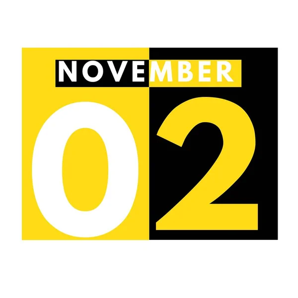 11月2日 現代のデイリーカレンダーのアイコン11月の日付 カレンダー — ストック写真