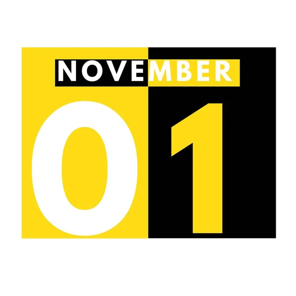 11月1日 現代のデイリーカレンダーのアイコン11月の日付 カレンダー — ストック写真