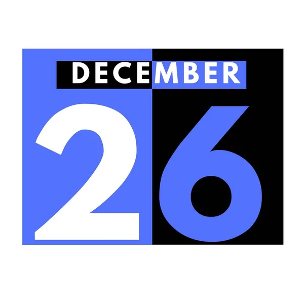 12月26日现代日历表图标 Date Day Month Calendar Month December — 图库照片