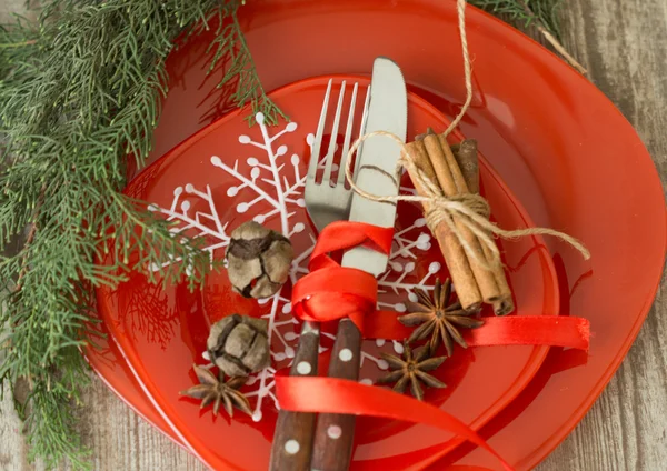 Christmas plates — Stock Photo, Image