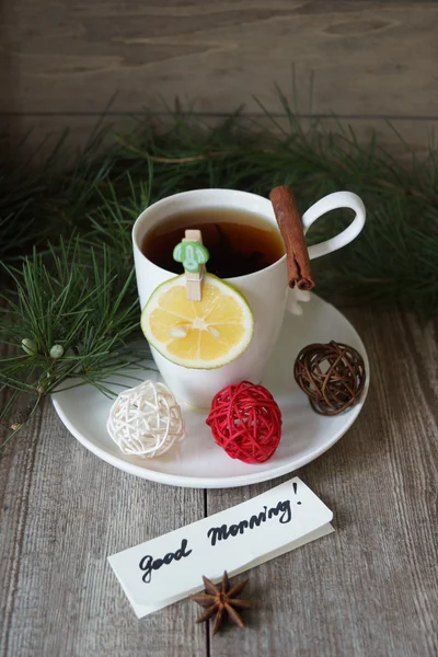 Tea with lemon — Stock Photo, Image