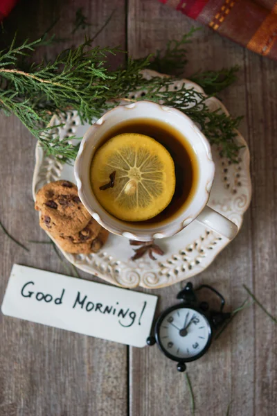 Cookie  with tea — Stock Photo, Image