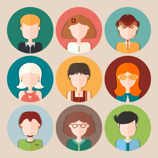 Conjunto de iconos de personas planas — Vector de stock