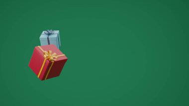 Mevcut kutucuğu ya da hediye kutusunu, 3 boyutlu resimleme, dilekler için boşluk, tatil kartı