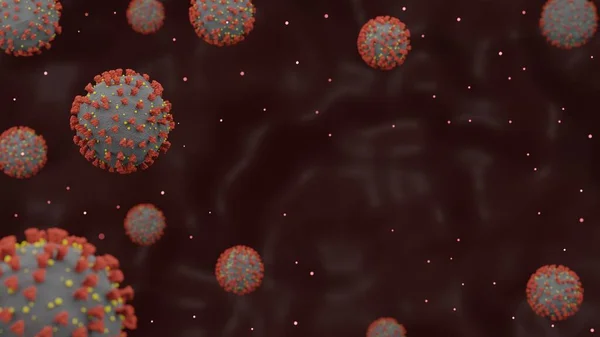 Bactéries Coronavirus Covid Illustration Vue Microscopique Cellules Virales Grippe Flottantes — Photo