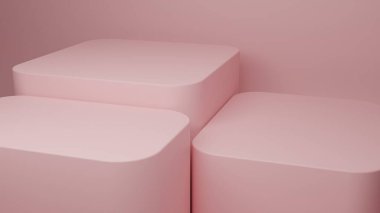Boş kaide görüntüsü, soyut 3D görüntüleme, adım podyumu, grafik tasarım illüstrasyonu 