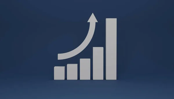 Növelje Grafikon Pont Felfelé Nyíl Koncepció Üzleti Nyereség Renderelés Illusztráció — Stock Fotó