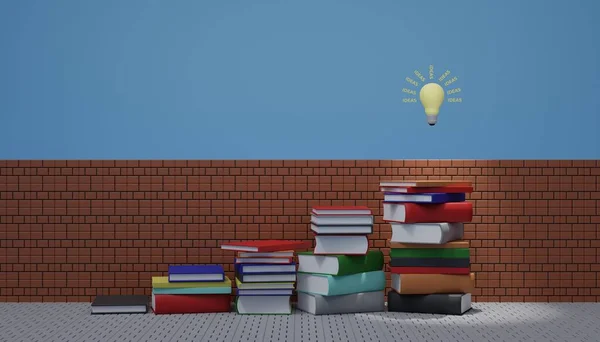 Estudiar Escalera Hacia Concepto Éxito Mejorar Mediante Educación Ilustración Renderizado — Foto de Stock