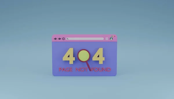 Felmeddelande 404 Sida Eller Fil Hittades Inte Visa Webbläsaren Rendering — Stockfoto