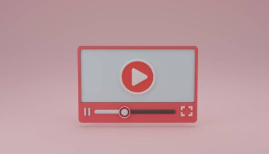 Çevrimiçi çokluortam video veya ses oynatıcı 3D resimleme