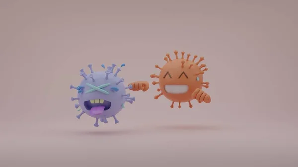 Новий Варіант Дельти Coronavirus Punch Переміг Оригінальний Вірус Covid Рендеринг — стокове фото