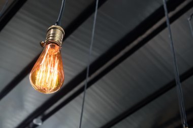 Dekoratif antika edison stil açık closeup.