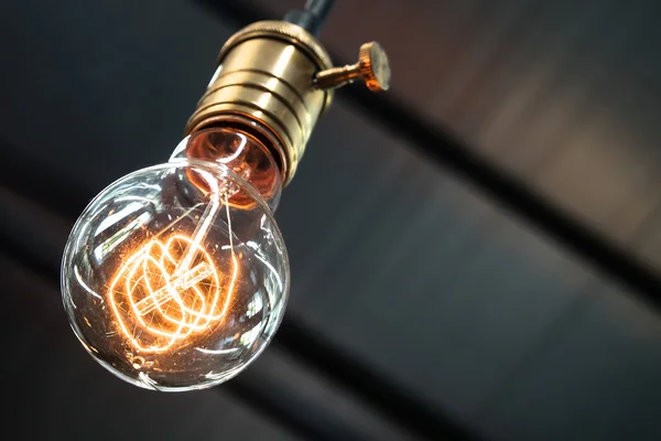 Closeup of decorative antique edison style light. — Stock Photo, Image