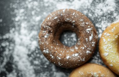 Donuts buzlanma ile yakın çekim. 